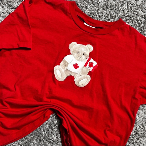 Vintage 90s Canada Bear Red Shirt - Picture 1 of 3